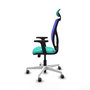 PIQUERAS Y CRESPO Silla de oficina Motilla con mecanismo Sincro/Traslack, Turquesa y Azul