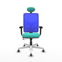 PIQUERAS Y CRESPO Silla de oficina Motilla con mecanismo Sincro/Traslack, Turquesa y Azul