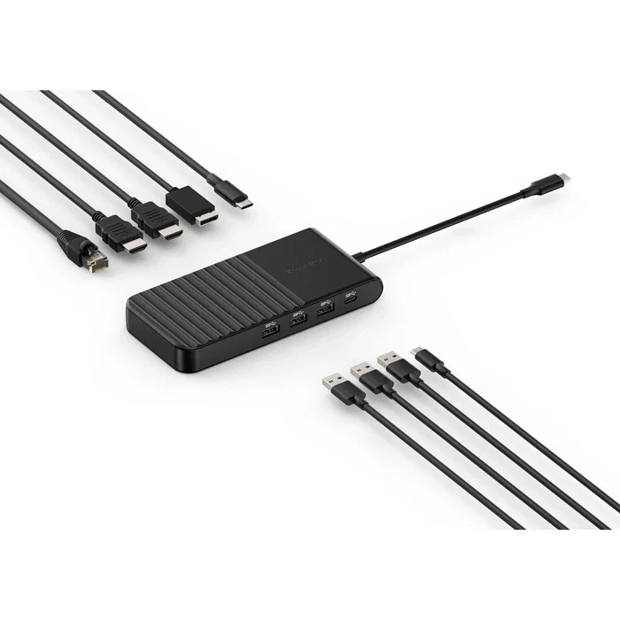 Kensington UH1500P EQ Dock USB-C Triple Vídeo 9-en-1, 3 Pantallas 4K, 5 Puertos USB, 85W PD, Plug & Play, Compatible Thunderbolt 4/5, Windows/Mac/iPad, Negro
