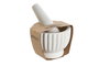 DKD Home Decor Mortero de Mármol Rajnagar Blanco con Mazo Natural 10x10x8 cm