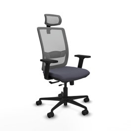PIQUERAS Y CRESPO Silla de oficina Haches con mecanismo Sincro/Traslack, Gris oscuro y Gris