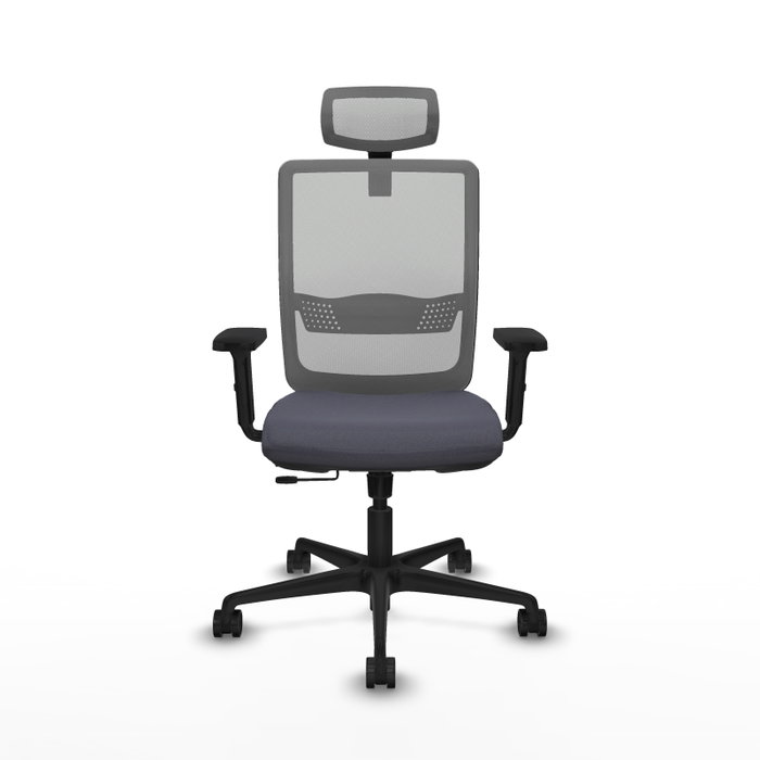 PIQUERAS Y CRESPO Silla de oficina Haches con mecanismo Sincro/Traslack, Gris oscuro y Gris