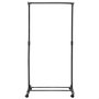DAY Perchero Barra Ajustable Negro con Ruedas 81x42x100-170 cm