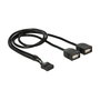 DeLOCK Adaptador USB 2.0 83823, 2 x USB A Hembra, 0.4 m, 0.48 Gbit/s, Negro