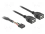 DeLOCK 83823 Cable USB Pin Header Hembra a 2 x USB 2.0 Tipo-A de 0,4 m
