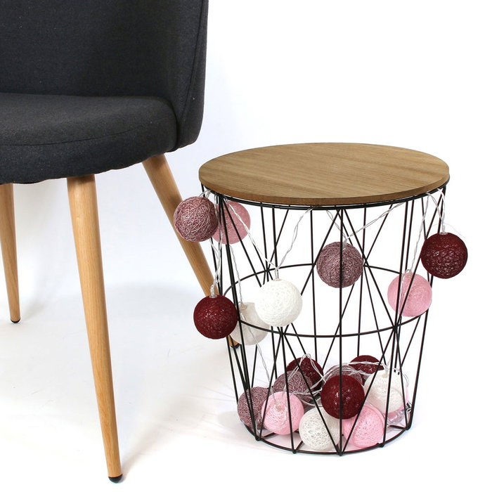 Home Deco Light Guirnalda de Luces 20 LEDs Rojo/Rosa 345 cm para Decoración