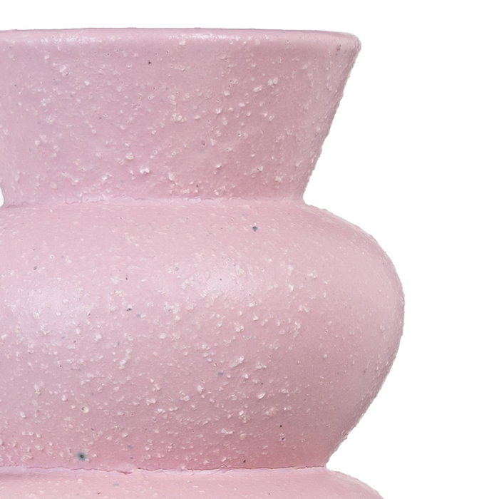 Jarrón Rosa Cerámica Decoración 10,50 X 10,50 X 13 cm (Set de 3)