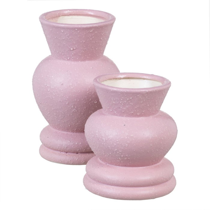 Ixia Jarrón Rosa de Cerámica Decoración 10,50 x 10,50 x 13 cm