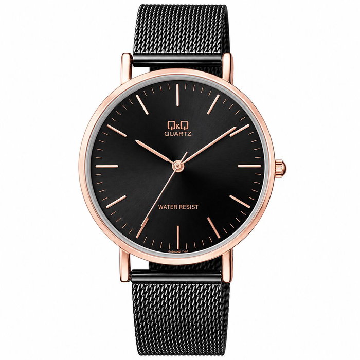 Q&Q QA20J422Y Reloj Unisex con Correa de Acero Gris y Caja Rosada Q&Q QA20J422Y Reloj Unisex con Correa de Acero Gris y Caja Rosada