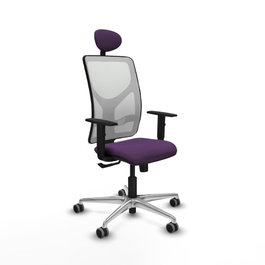 PIQUERAS Y CRESPO Silla de oficina Motilla con mecanismo Sincro, morada y blanca