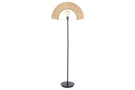 DKD Home Decor Lámpara Pie Colonial Natural Negro 26 x 152 x 56 cm Yute Hierro