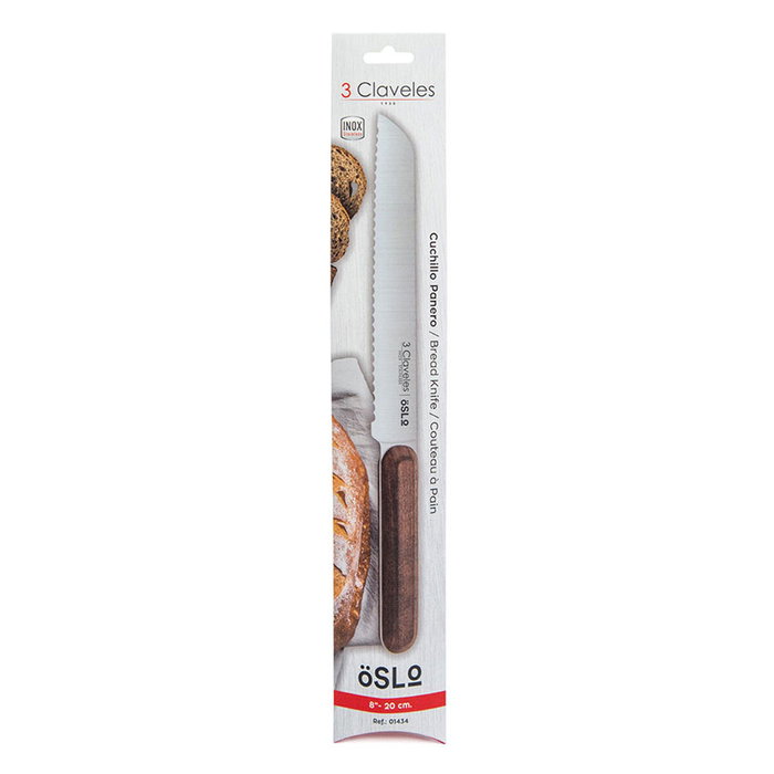 3 Claveles Cuchillo Panero Oslo 20 cm con Mango de Madera de Nogal