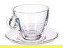 Vivalto Taza de Café de Vidrio 170ml con Plato 12.2x8x12.2cm Transparente (Set de 24)