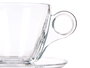 Vivalto Taza de Café de Vidrio 170ml con Plato 12.2x8x12.2cm Transparente (Set de 24)
