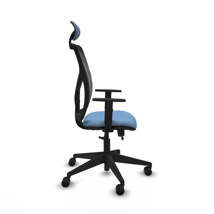 PIQUERAS Y CRESPO Silla de oficina Motilla con mecanismo Sincro/Traslack Azul cielo y Negro