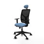 PIQUERAS Y CRESPO Silla de oficina Motilla con mecanismo Sincro/Traslack Azul cielo y Negro