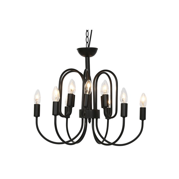 DKD Home Decor Lámpara de Techo de Metal con 12 Brazos Negro