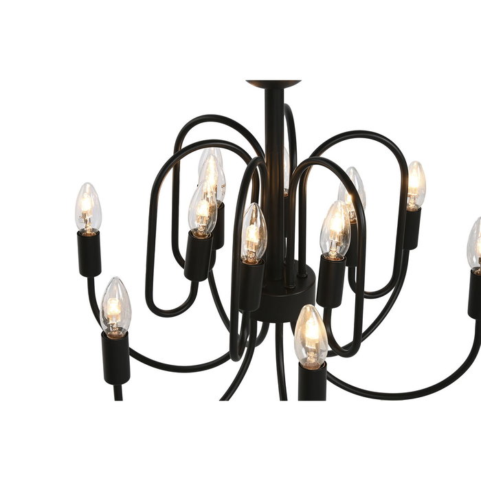 DKD Home Decor Lámpara de Techo de Metal con 12 Brazos Negro