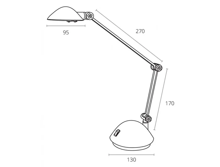 Archivo 2000 Lampara Escritorio 2000 LED 3W 200lm Luz Calida Plata Metalizado Brazo Articulado
