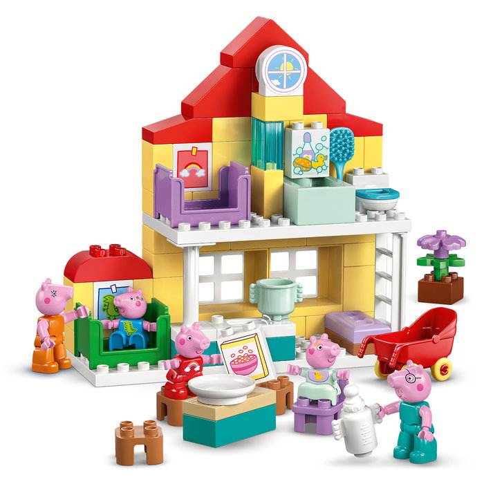 LEGO Duplo Casa Familiar Peppa Pig 10467, Juguete de Construcción con Figuras de Peppa Pig, Mamá Pig, Papá Pig, George Pig y Evie Pig para Niños +2 Años