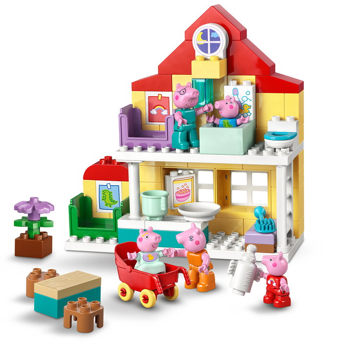LEGO Duplo Casa Familiar Peppa Pig 10467, Juguete de Construcción con Figuras de Peppa Pig, Mamá Pig, Papá Pig, George Pig y Evie Pig para Niños +2 Años
