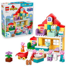 LEGO Duplo 10467 Peppa Pig Casa Familiar, Juguete de Construcción con Mini Figuras Peppa, Mamá, Papá, George y Evie Pig para Niños +2 Años