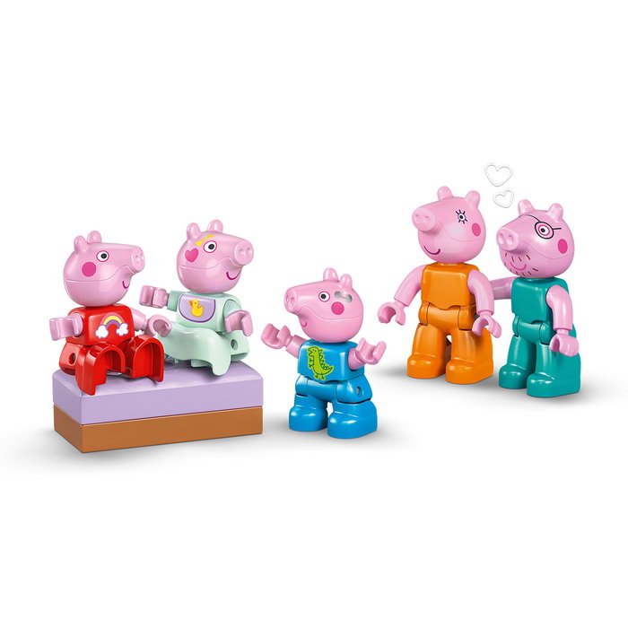 LEGO Duplo Casa Familiar Peppa Pig 10467, Juguete de Construcción con Figuras de Peppa Pig, Mamá Pig, Papá Pig, George Pig y Evie Pig para Niños +2 Años