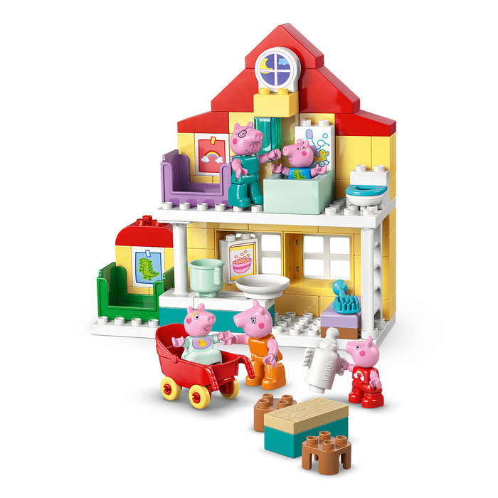 LEGO Duplo Casa Familiar Peppa Pig 10467, Juguete de Construcción con Figuras de Peppa Pig, Mamá Pig, Papá Pig, George Pig y Evie Pig para Niños +2 Años