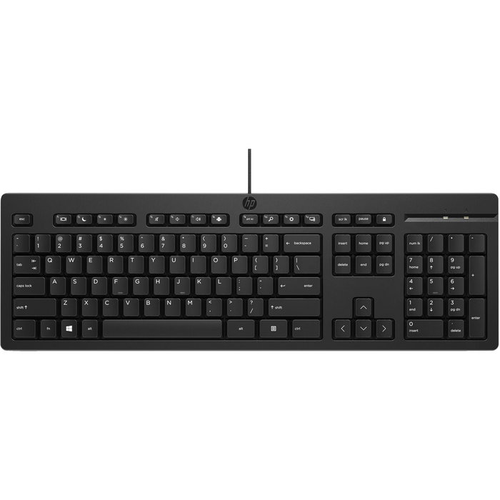 HP 125 G2 Teclado USB con cable, Tecla Copilot IA, Negro