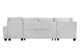 DKD Home Decor Sofá Cama Moderno Chaiselongue Gris 242 x 86 x 307 cm