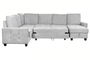 DKD Home Decor Sofá Cama Moderno Chaiselongue Gris 242 x 86 x 307 cm