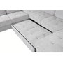 DKD Home Decor Sofá cama con chaise longue en poliéster gris