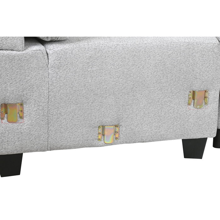 DKD Home Decor Sofá cama con chaise longue en poliéster gris