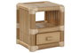 DKD Home Decor Mesita de Noche Tropical Bambu Ratan Natural 50 x 40 x 55 cm