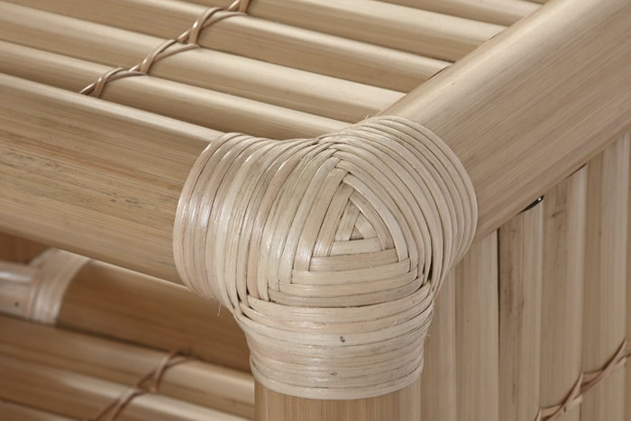 DKD Home Decor Mesita de Noche Tropical Bambu Ratan Natural 50 x 40 x 55 cm