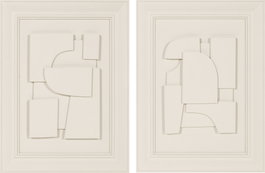 DKD Home Decor Cuadro Lienzo Abstracto 3D Beige Pack de 4