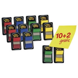 Post-It Pack 10+2 Marcadores Index 25,4x43,2mm Colores Surtidos 680P10+2