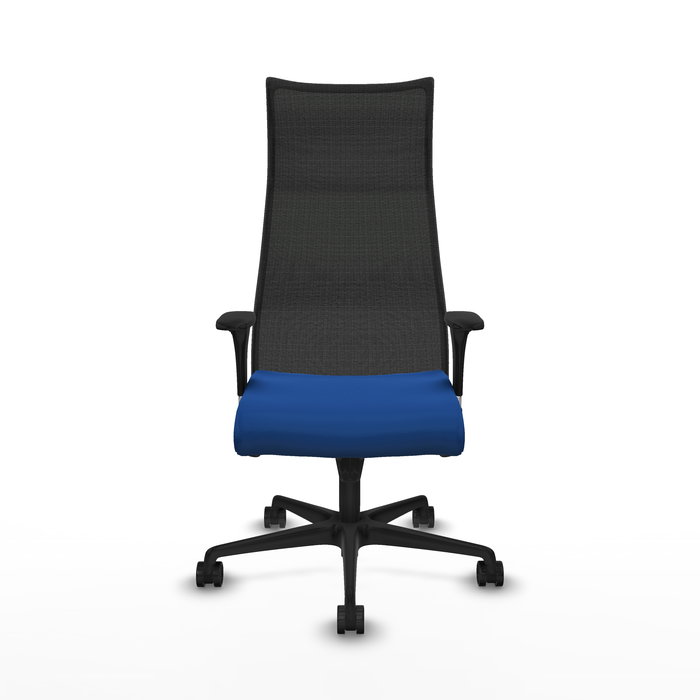 Sillón Albacete con mecanismo Sincro tapizada con Similpiel color Azul y malla color Negro. Equipado con Base nailon negra, Brazos 1D y Ruedas 65mm nailon Sillón Albacete con mecanismo Sincro tapizada con Similpiel color Azul y malla color Negro. Equipado con Base nailon negra, Brazos 1D y Ruedas 65mm nailon