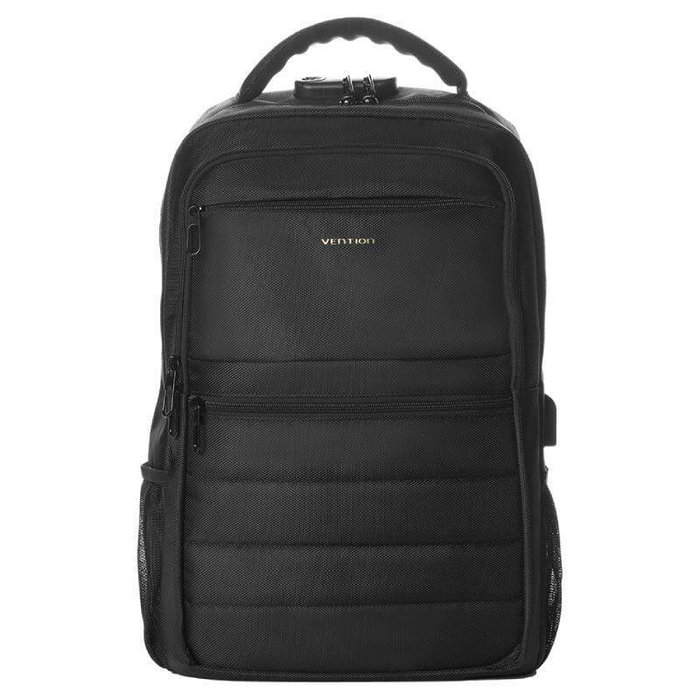 Vention KRKB0 Mochila para Portátil 17' Impermeable con Puerto USB Carga Externa, Antirrobo con Cremallera Codificada, 20 Litros, Negro
