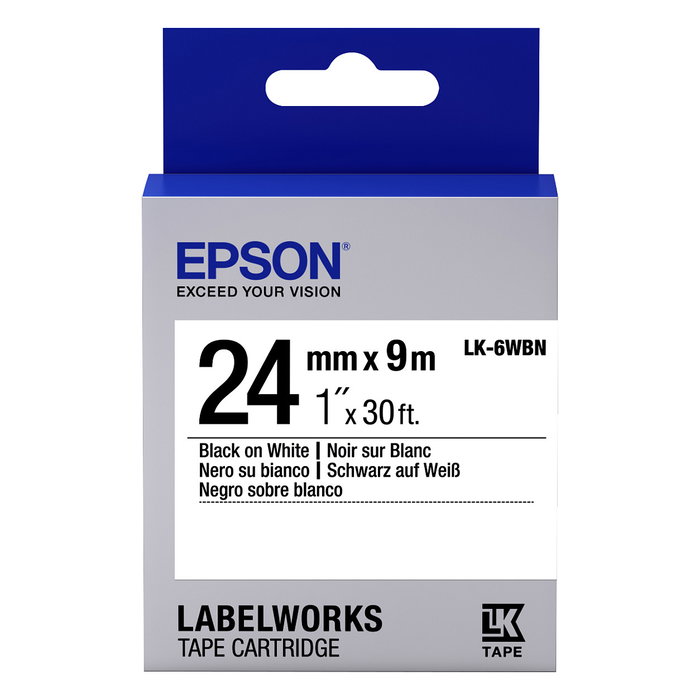 Epson LK-6WBN Cinta de etiquetas Negro sobre blanco 2,4 cm x 9 m Epson LK-6WBN Cinta de etiquetas Negro sobre blanco 2,4 cm x 9 m