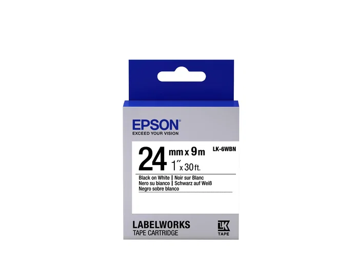 Epson LK-6WBN Cinta de etiquetas Negro sobre blanco 2,4 cm x 9 m Epson LK-6WBN Cinta de etiquetas Negro sobre blanco 2,4 cm x 9 m