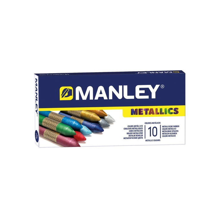 Manley Manley Ceras Metallics con Surtido de Colores Estuche de 10 Unidades