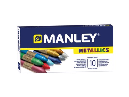 Manley Manley Ceras Metallics con Surtido de Colores Estuche de 10 Unidades