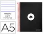 Antartik Cuaderno Espiral A5 Micro Tapa Forrada Negro 120 Hojas