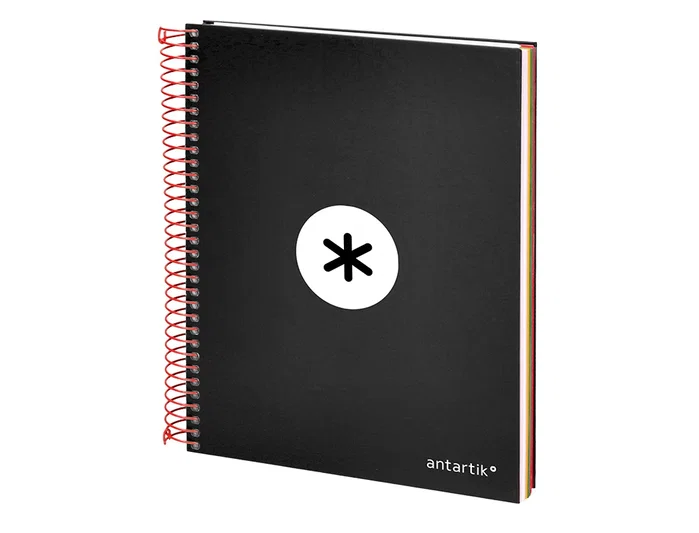 Antartik Cuaderno Espiral A5 Micro Tapa Forrada Negro 120 Hojas