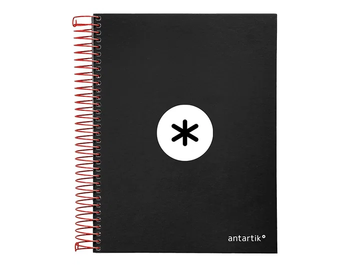 Antartik Cuaderno Espiral A5 Micro Tapa Forrada Negro 120 Hojas