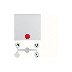 Berker 1621 89 89 Wippe - Interruptor de palanca con 5 lentes, blanco brillante, plástico, sin tornillos, compatible universal