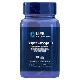 LIFE EXTENSION Super Omega-3 EPA/DHA con 240 Cápsulas Fáciles de Tragar - Suplemento de Aceite de Pescado