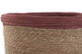 DKD Home Decor Set de 4 Cestas de Fibra y Algodón Granate y Natural
