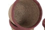 DKD Home Decor Set de 4 Cestas de Fibra y Algodón Granate y Natural